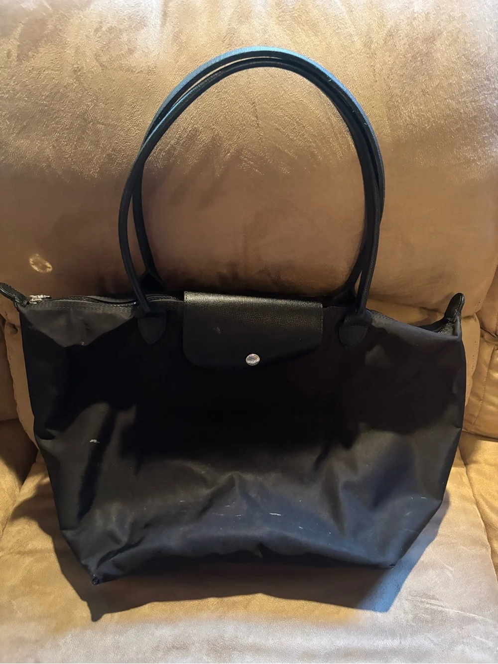 Longchamp Large Le Pliage Tote (Black Nylon)